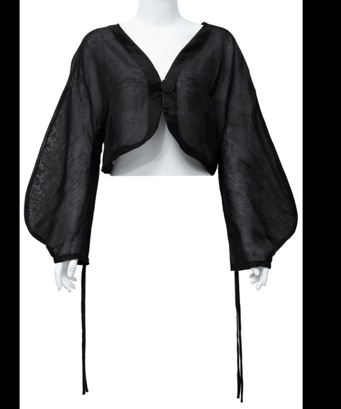 Sheer Volume Sleeve Cardigan